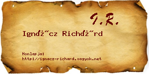 Ignácz Richárd névjegykártya