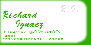 richard ignacz business card